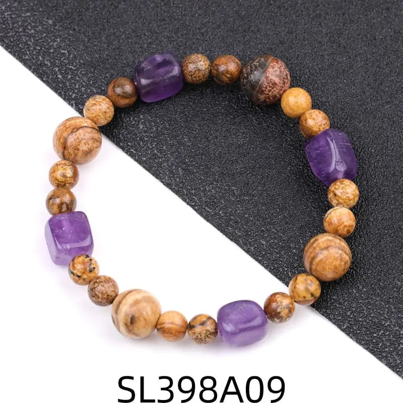 Tiger's eye amethyst stone bracelet Seraphic Spark