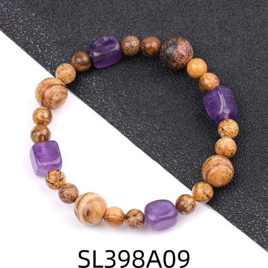 Tiger's eye amethyst stone bracelet Seraphic Spark